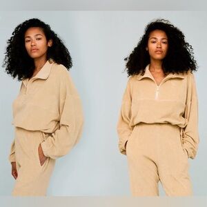 Gil Rodriguez Diana Terry Half-Zip Sweatshirt Size Small